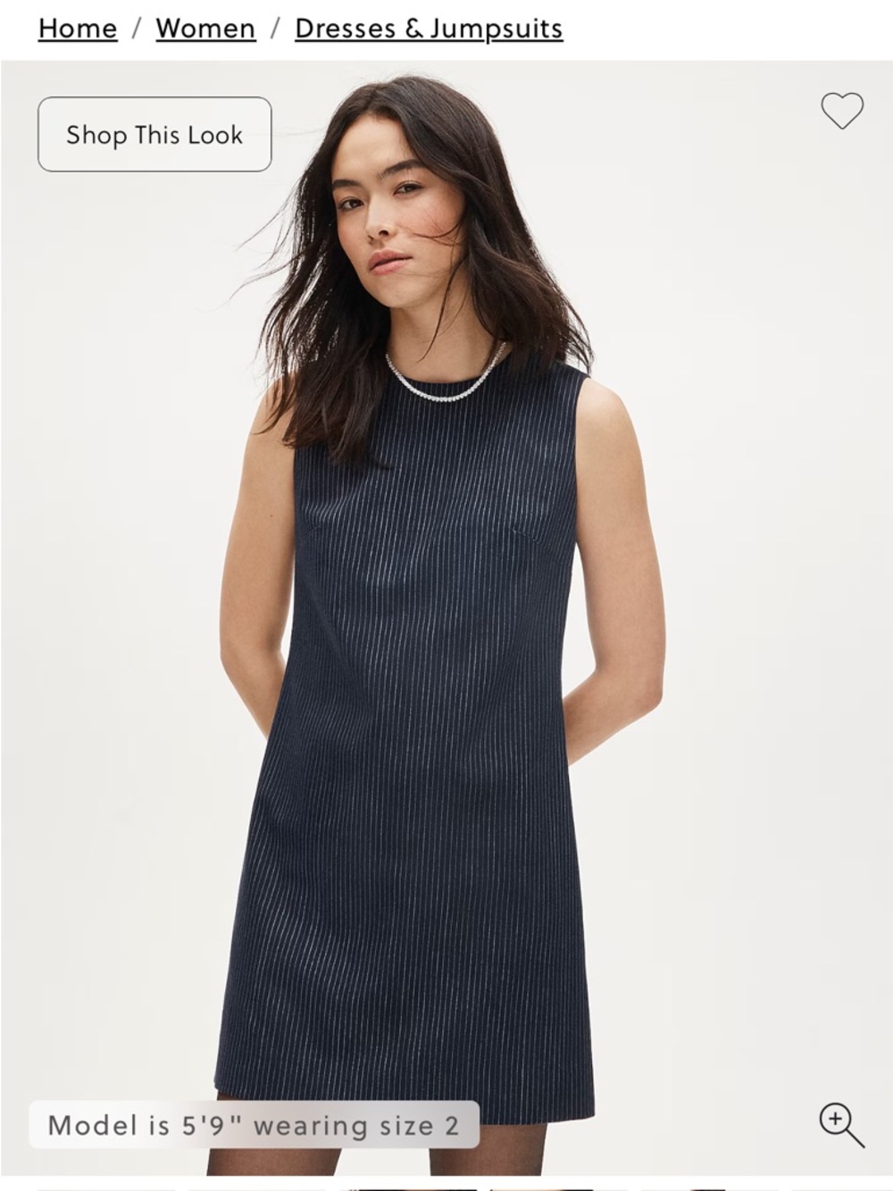 NWT J. Crew Navy Pinstripe Sleeveless Shift Dress, US10